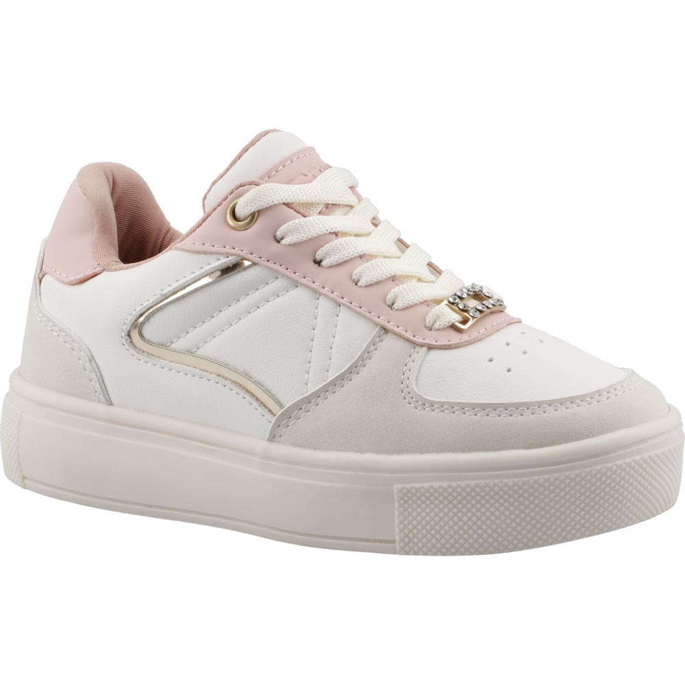 Tenis Niña TRAX 810 Latte/Rosa Tenis Niña Casual Urbano Talla 18 a 21.5 M