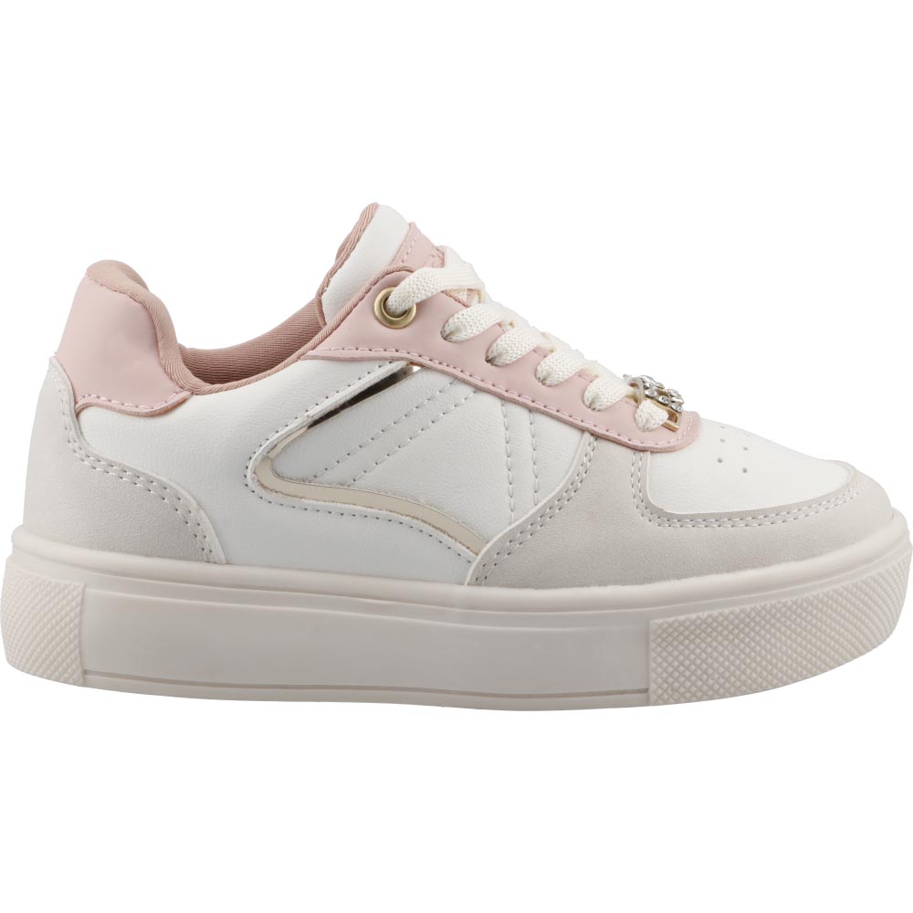 Tenis Niña TRAX 810 Latte/Rosa Tenis Niña Casual Urbano Talla 18 a 21.5 M