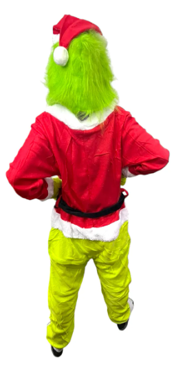 Mameluco Pijama Navideña Niños Grinch Con Máscara Y Guantes