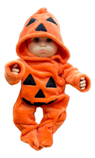 Mameluco Disfraz Halloween O Día De Muertos Bebé Mod. Calabacita