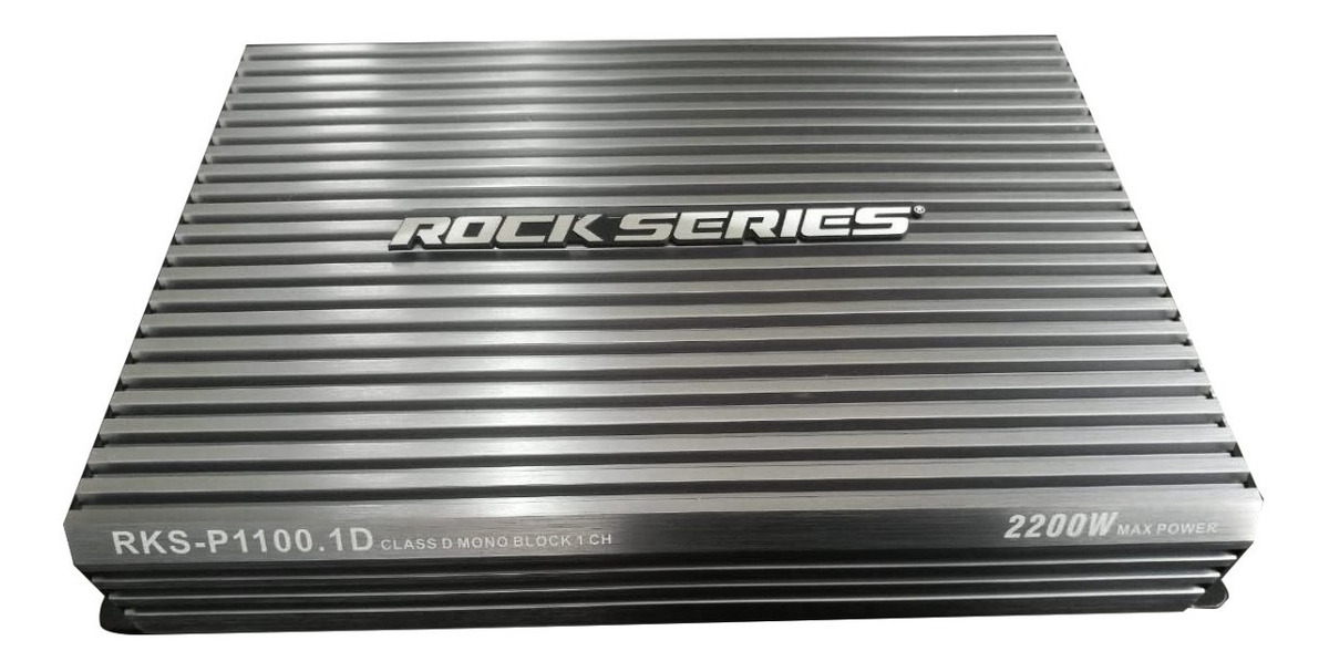 Amplificador Rock Series Rks-p1100.1d 2200w Max 1c Clase D Color Gris