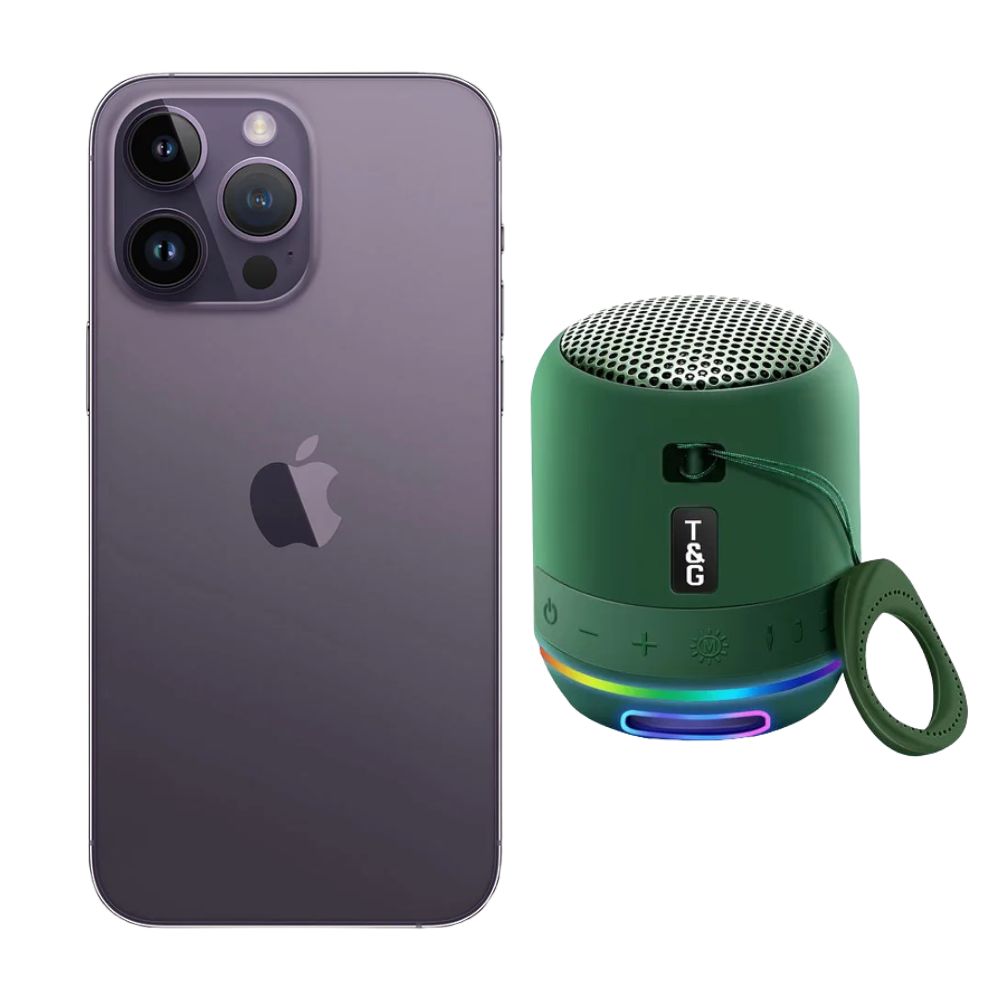 iPhone 14 Pro Max 128GB Morado CHIP Reacondicionado Grado A + Mini Bocina