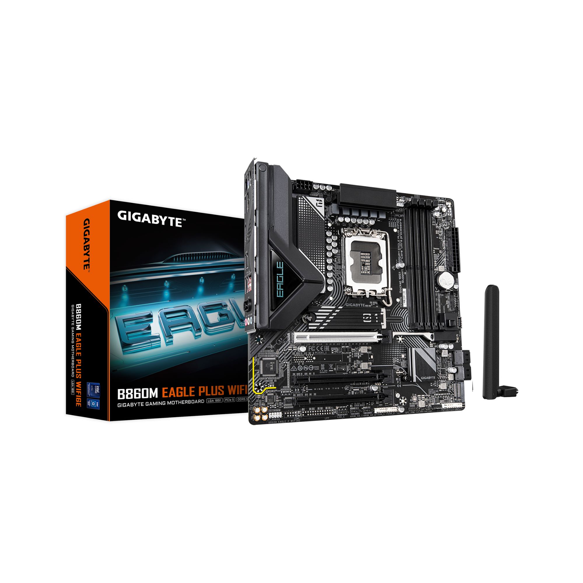 Tarjeta Madre Gigabyte B860M EAGLE PLUS WIFI6E, micro-ATX, Intel, LGA1851, PCIe 5.0, 256 GB DDR5, HDMI/DisplayPort
