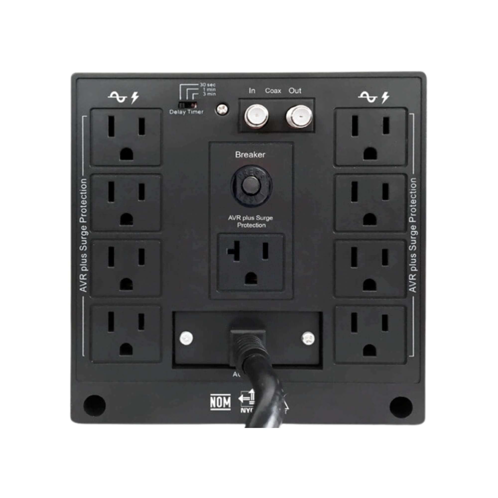 Regulador de Voltaje CDP R-AVR-3008 de 3000VA/1500W con 9 Contactos, Línea Blanca