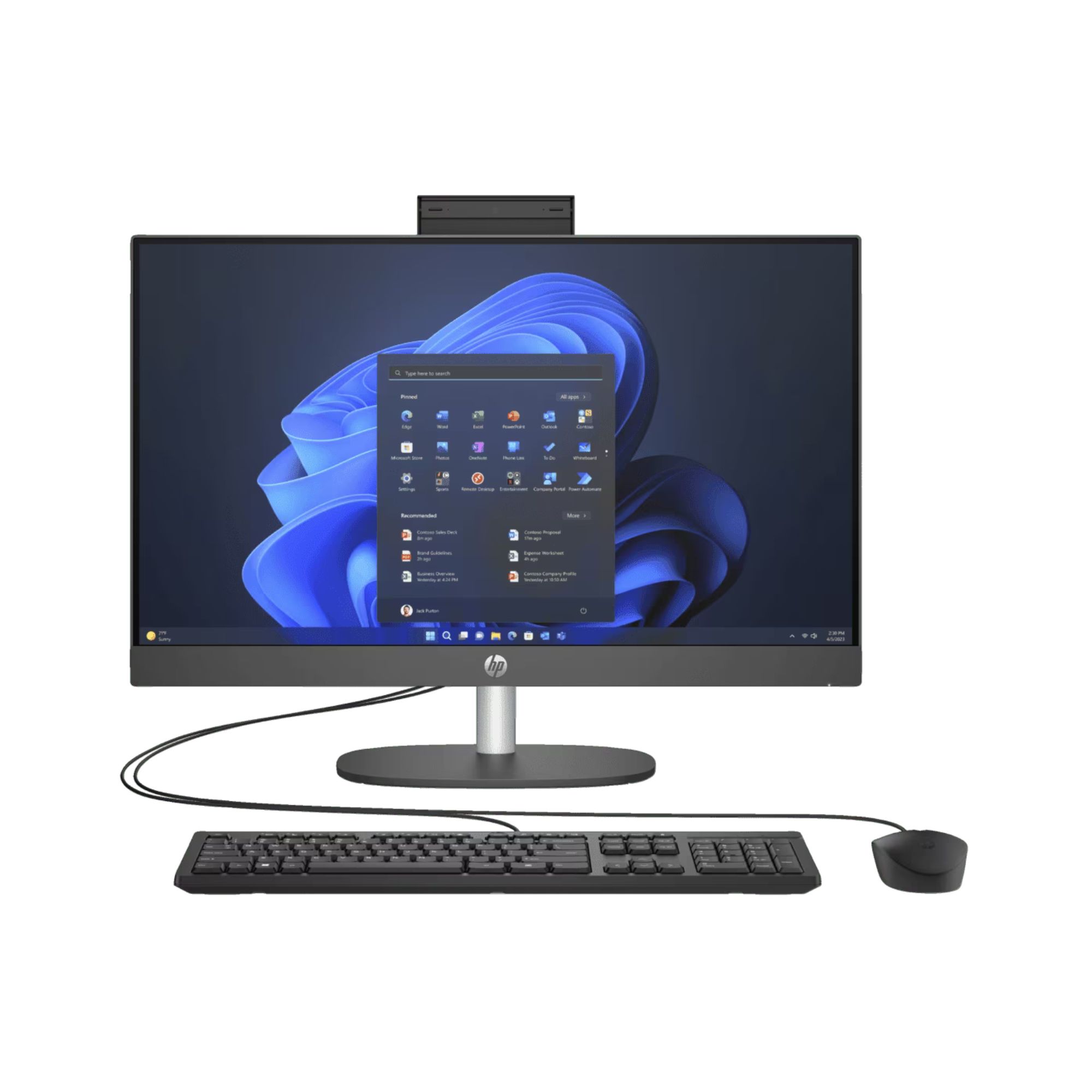 All in One HP ProOne 245 G10 de 23.8'', AMD Ryzen 3 7320U, 8 GB RAM DDR5, 256 GB SSD NVMe, Windows 11 Home, Negro