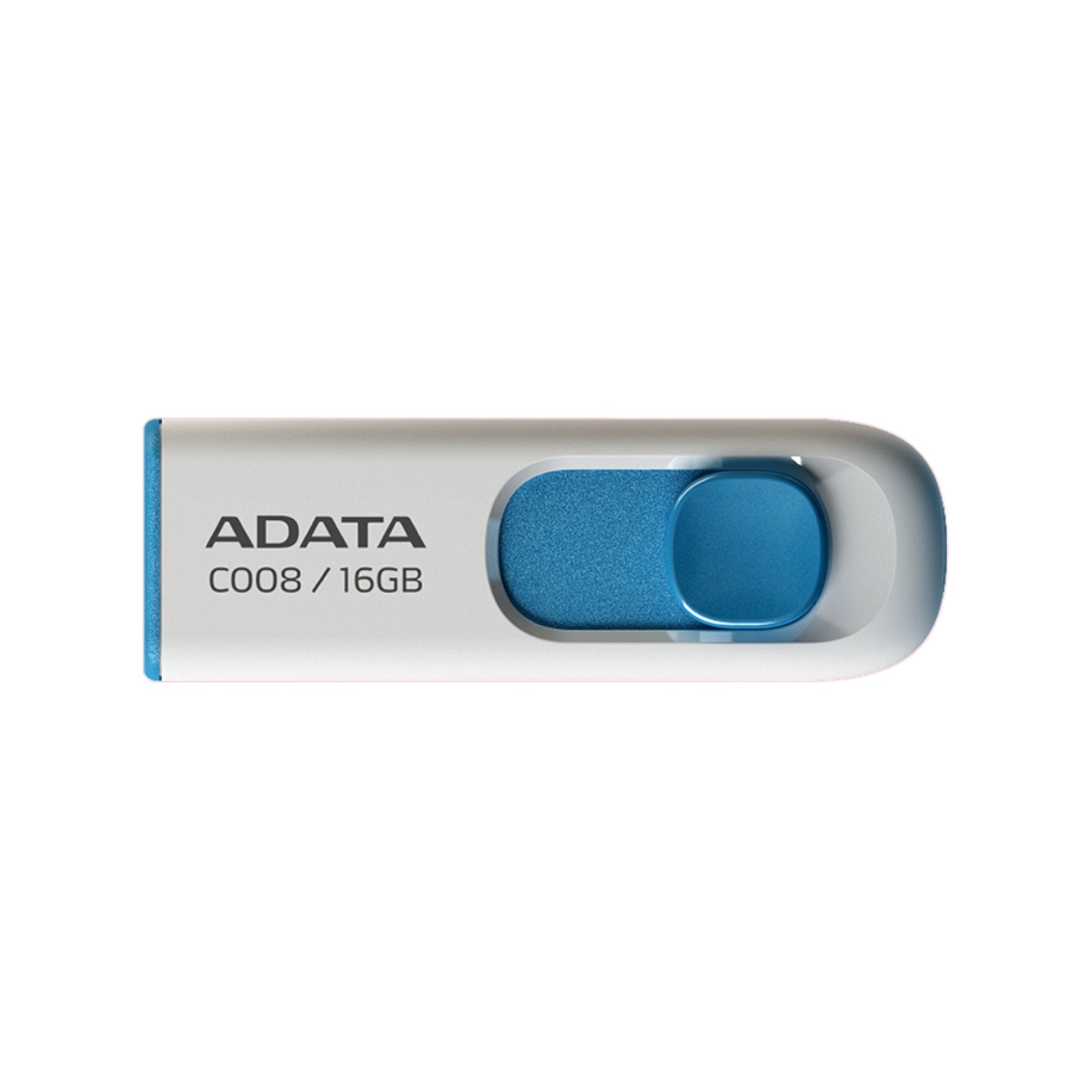 100 Pack - Memoria USB Adata C008 de 16 GB, USB 2.0, Blanco con Azul