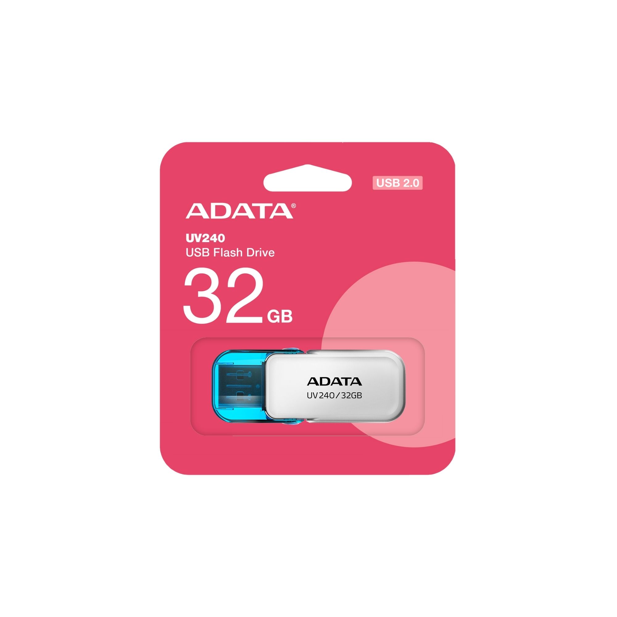10 Pack - Memoria USB Adata UV240 de 32 GB, USB 2.0, Blanco