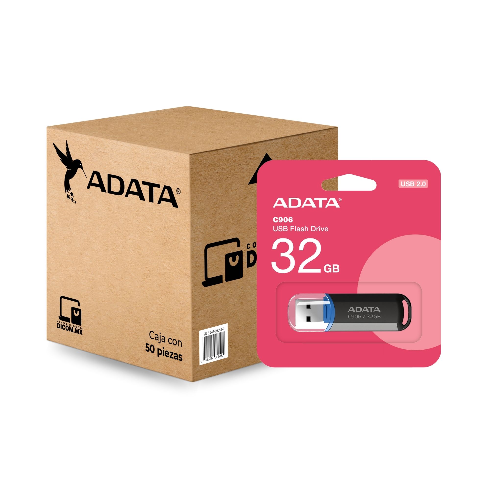 50 Pack - Memoria USB Adata C906 de 32 GB, USB 2.0, Negro