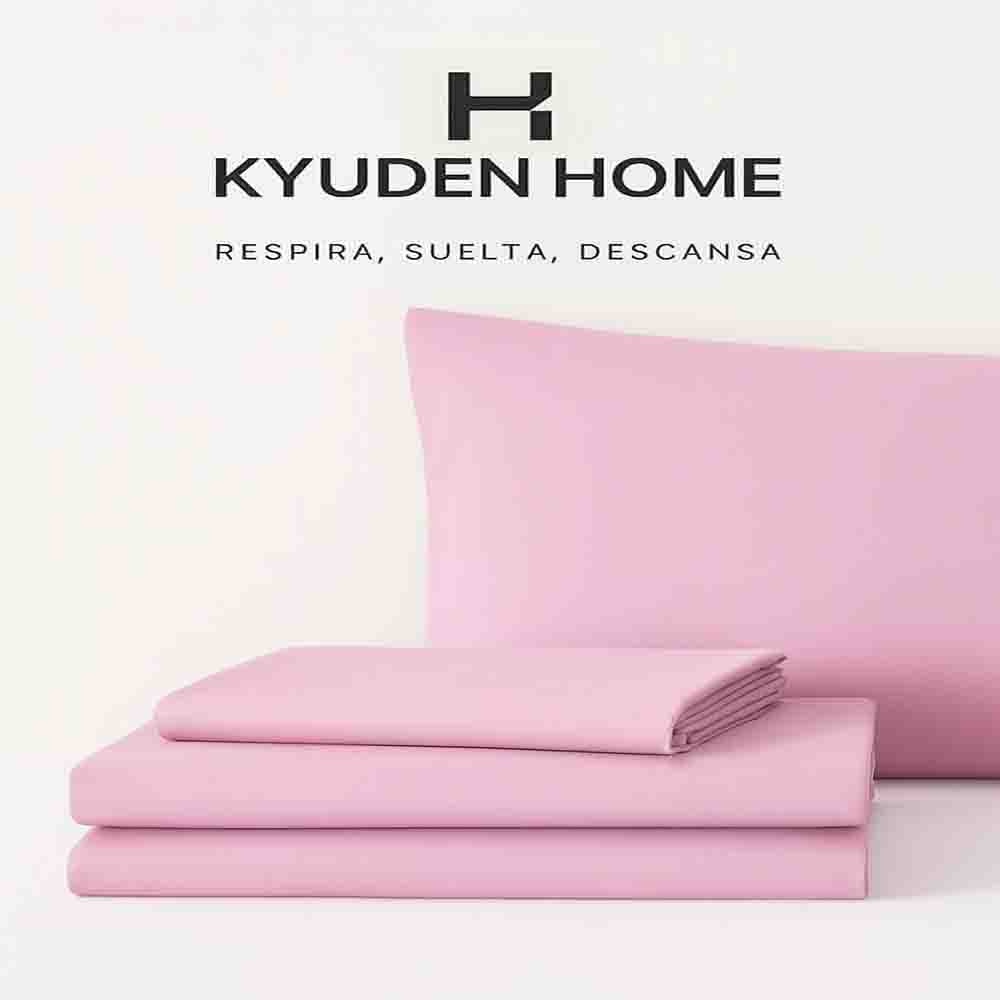 Juego de Sábanas Individual 100% Algodón Premium Rosa Pastel - Confort y Calidez todo el  año – Kyuden Home