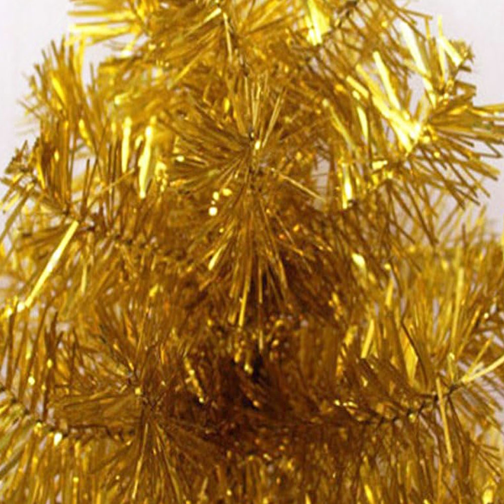 Árbol de Navidad Mini Dorado 60 cm con Base Plástica – Decoración Navideña de Escritorio