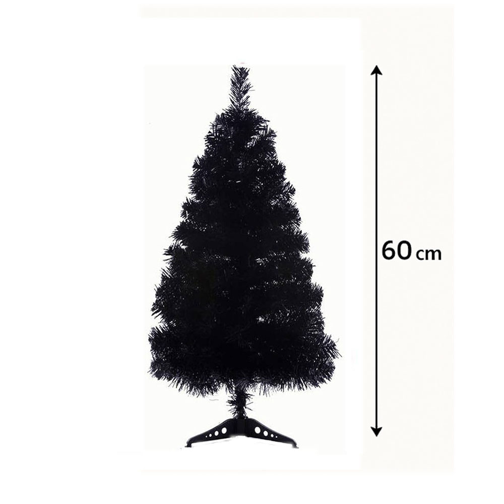 Arbol de Navidad Artificial Mini Negro Decoración de Mesa Alto 60 cm Kyuden Home