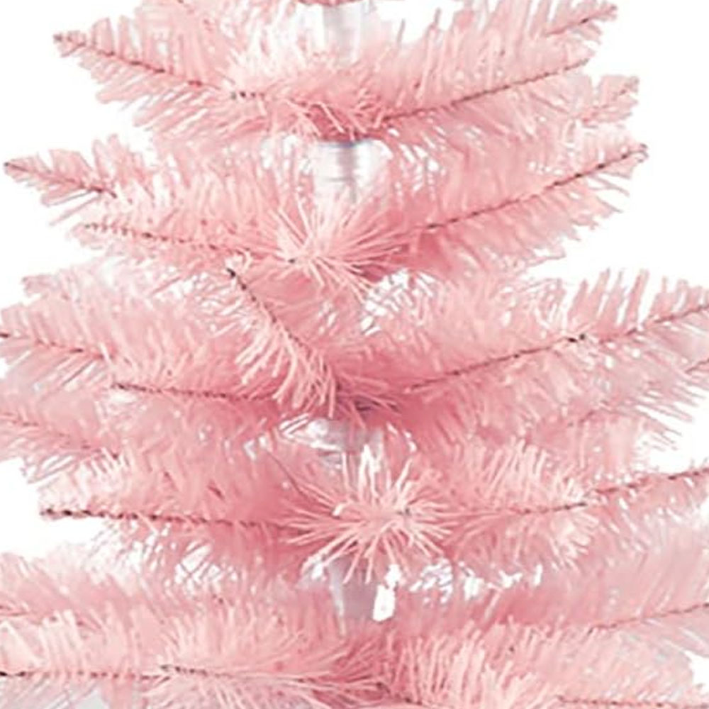 Árbol de Navidad Mini Rosa 60 cm con Base Plástica – Decoración Navideña de Escritorio