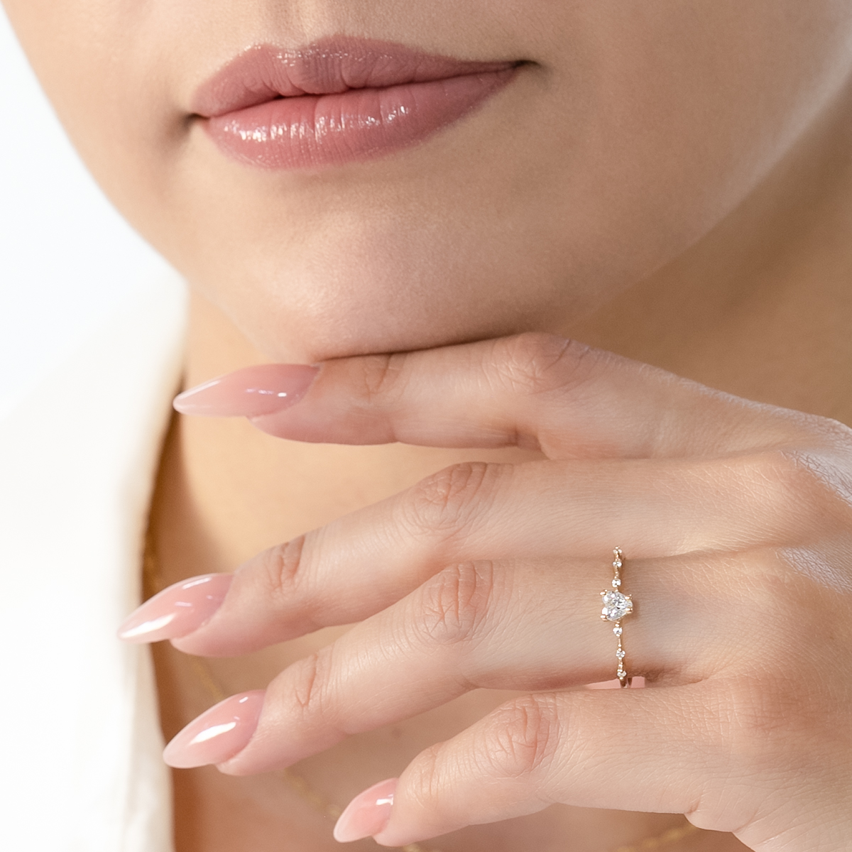ANILLO DE PROMESA CON PIEDRA DALIA 10K ORO ROSA ABBA JOYAS.