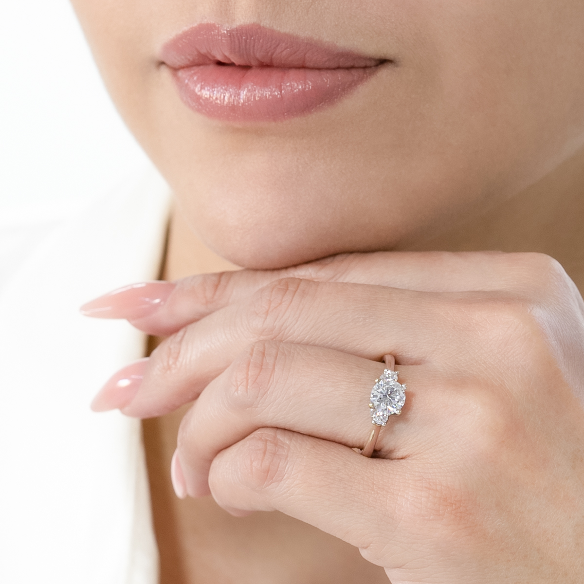 ANILLO DE COMPROMISO 10K ORO ROSA CON PIEDRA TRELIS ABBA JOYAS.