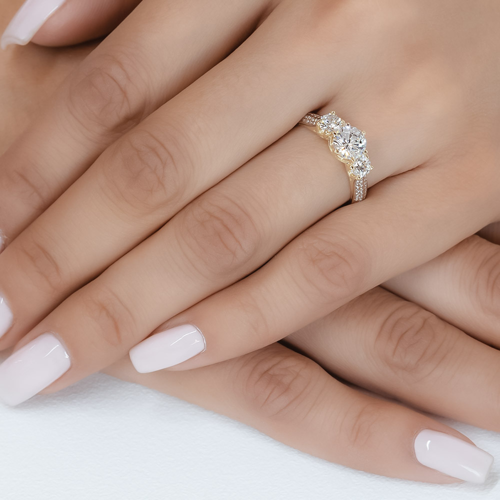 ANILLO DE COMPROMISO 10K ORO ROSA CON PIEDRA EMY ABBA JOYAS.