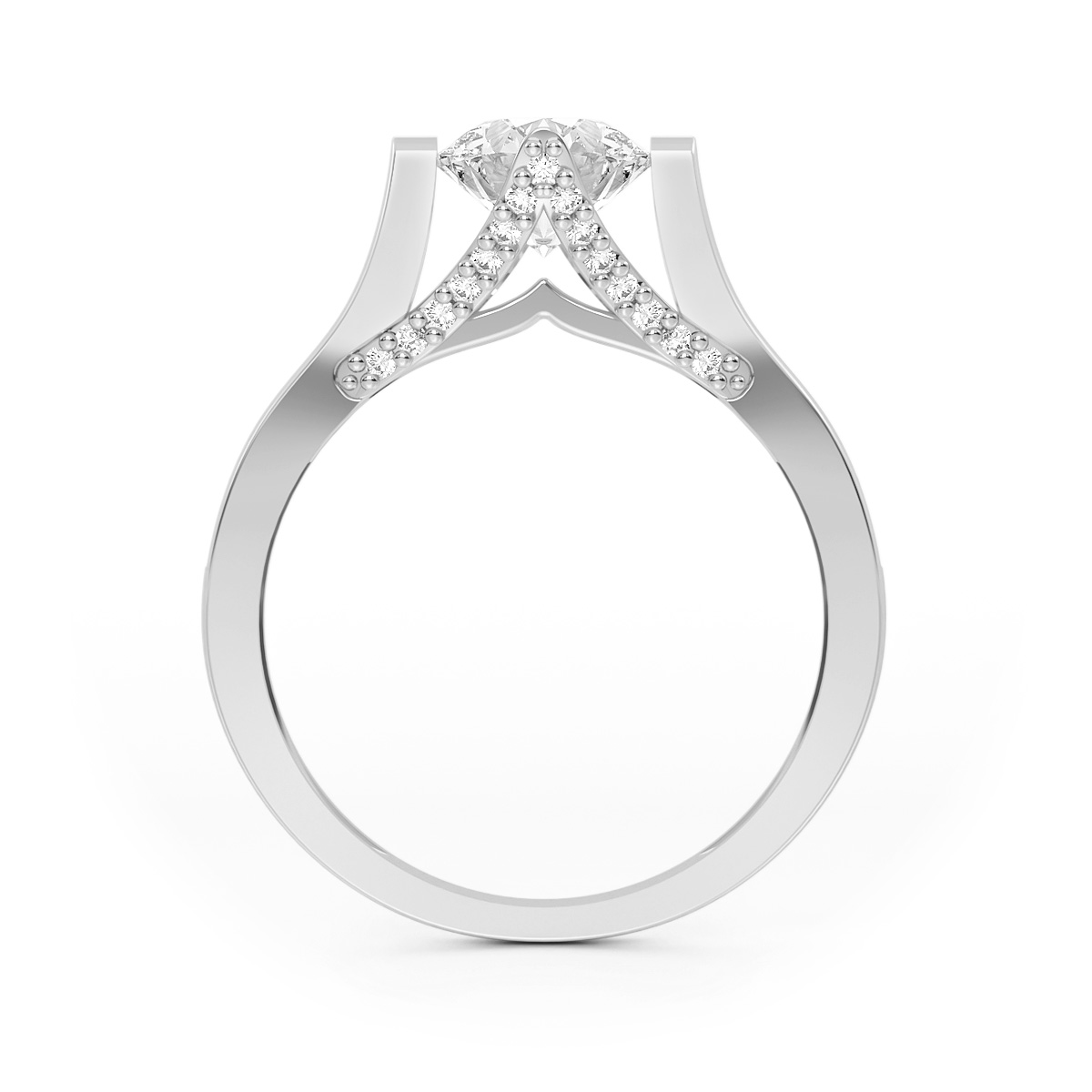 ANILLO DE COMPROMISO 10K ORO BLANCO CON PIEDRA STELLA ABBA JOYAS.