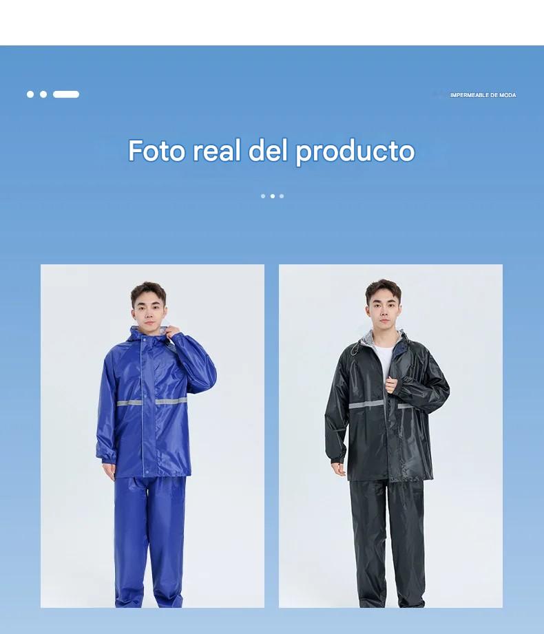 Impermeables chubasquero motocicleta L lluvia trabajo negro camping senderismo reflejante