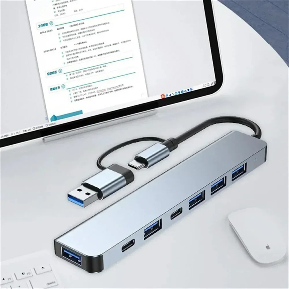 HUB Estación acoplamiento concentradora USB A tipo C multiadaptador MacBook PC cel tablet