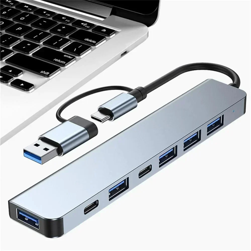 HUB Estación acoplamiento concentradora USB A tipo C multiadaptador MacBook PC cel tablet