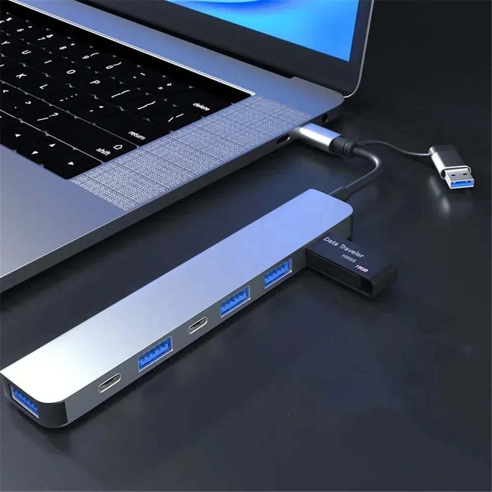 HUB Estación acoplamiento concentradora USB A tipo C multiadaptador MacBook PC cel tablet