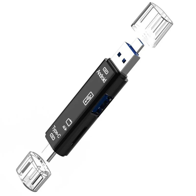 Lector tarjetas adaptador 5 en 1 multifunción USB 2,0 tipo C USB Micro SD TF memoria PC Android OTG