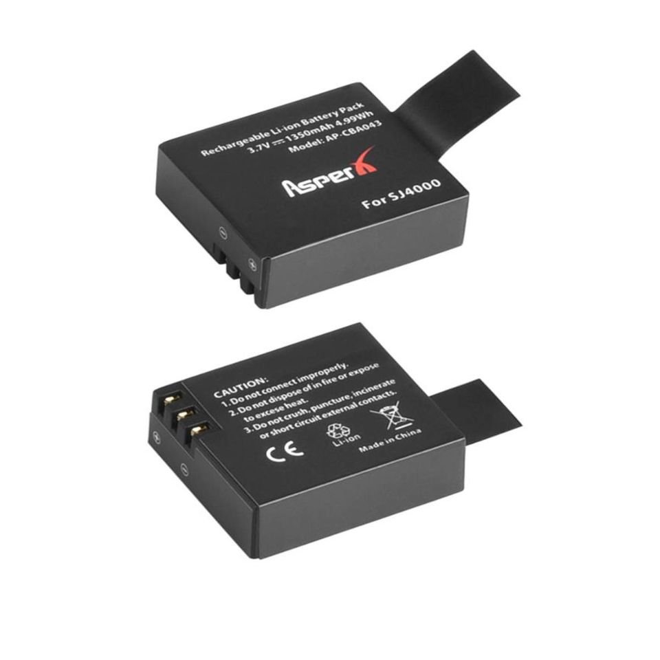 Batería 1350mAh cámara acción deportiva 4pz tipo GoPro CROSSCAM recargable motos deportes video