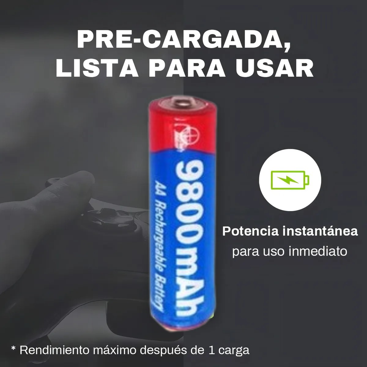 Pilas Recargables AA 8 Pilas Larga Duración Baterías Juguetes Controladores Mandos Adornos