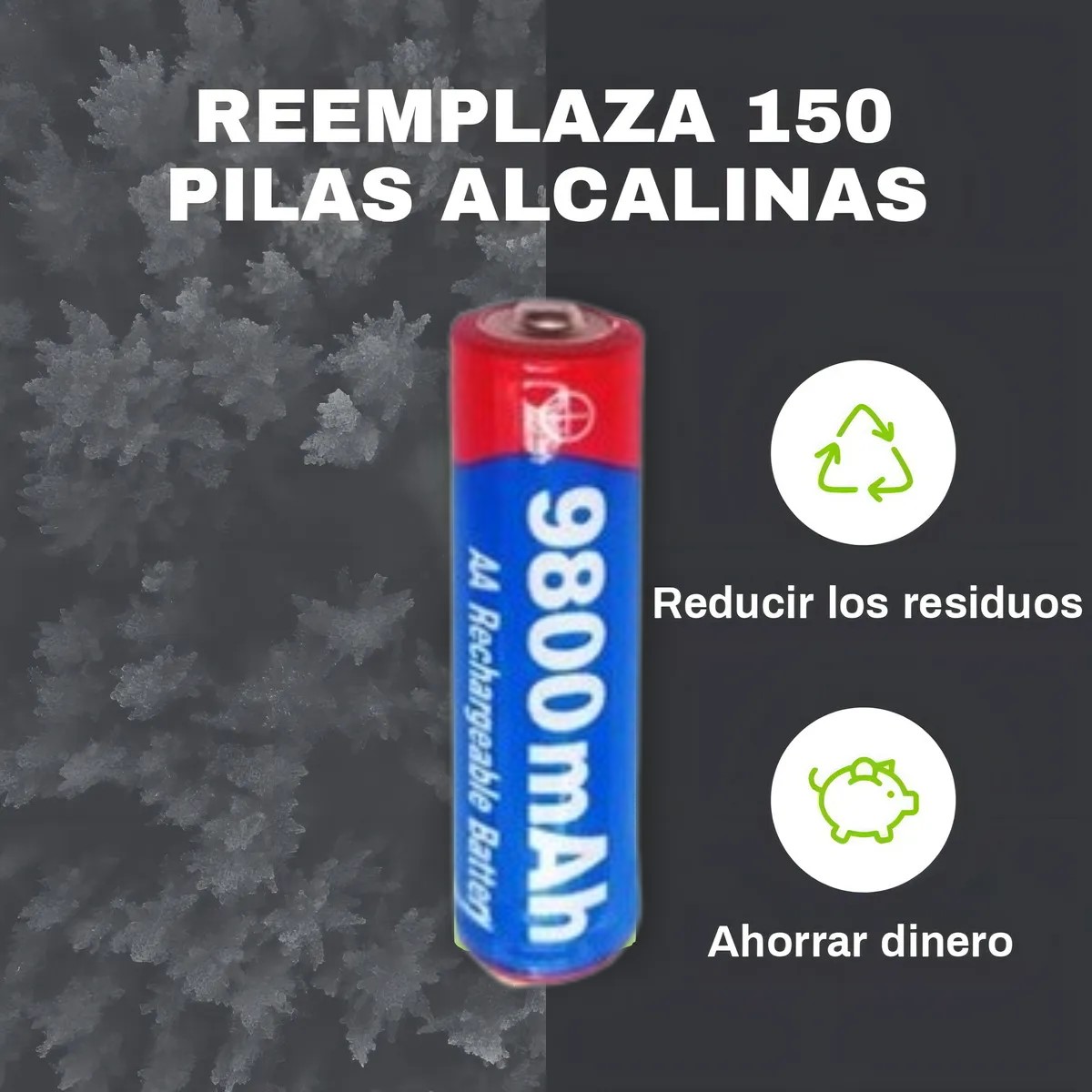 Pilas Recargables AA 8 Pilas Larga Duración Baterías Juguetes Controladores Mandos Adornos