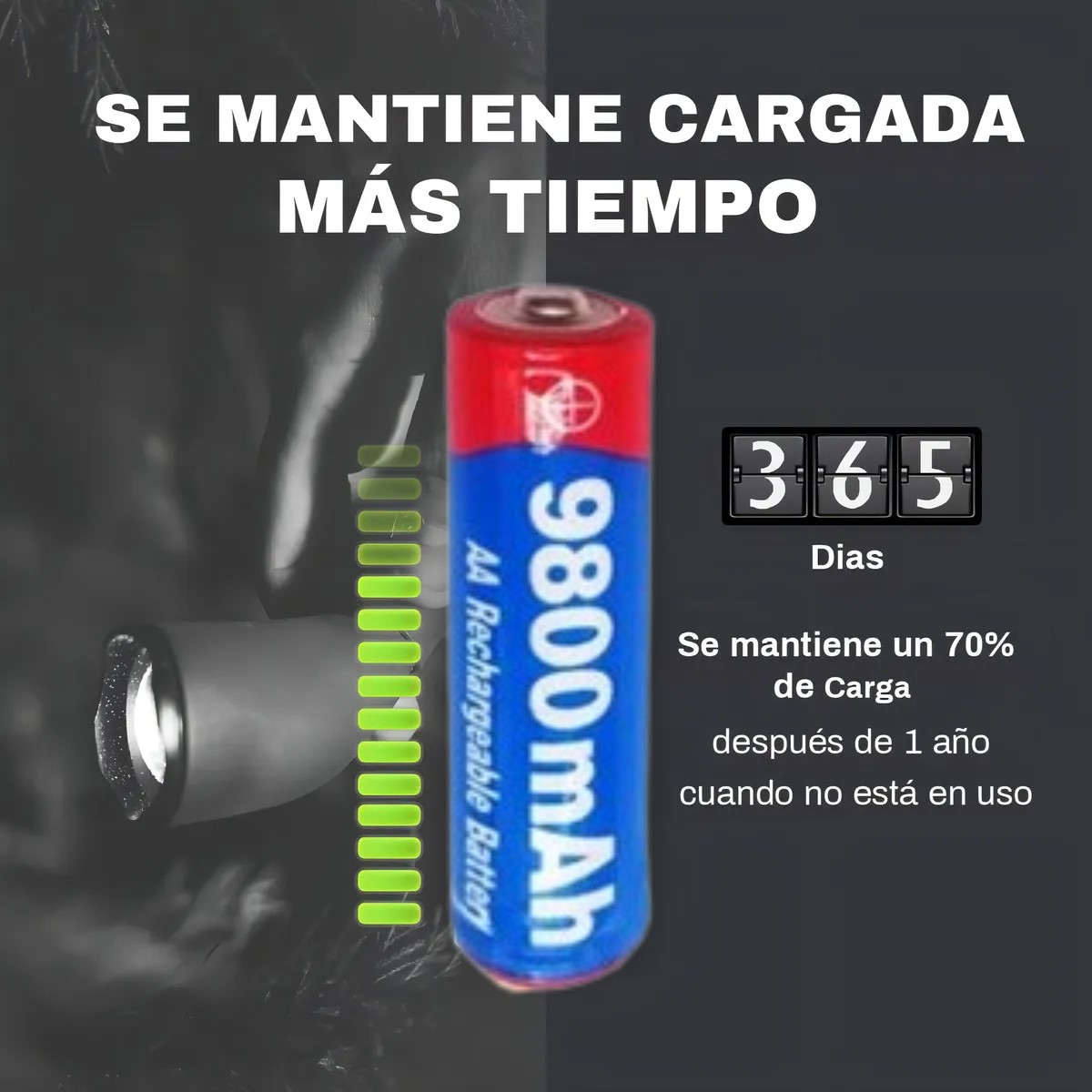 Pilas Recargables AA 8 Pilas Larga Duración Baterías Juguetes Controladores Mandos Adornos