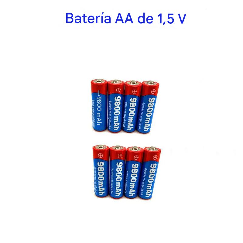 Pilas Recargables AA 8 Pilas Larga Duración Baterías Juguetes Controladores Mandos Adornos