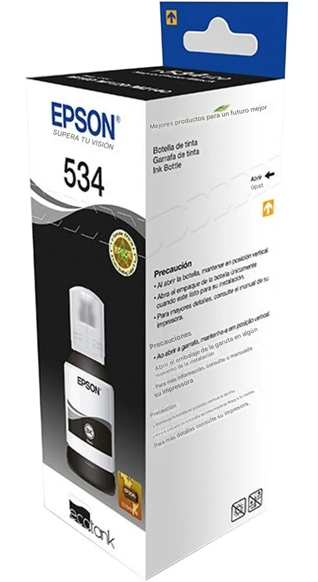 Tanque de Tinta Epson T534 Negro, 6.000 Páginas