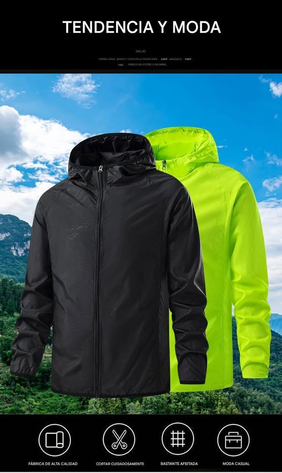 Chamarra senderismo azul cielo Talla G impermeables cortavientos escalada lluvia Unisex deporte
