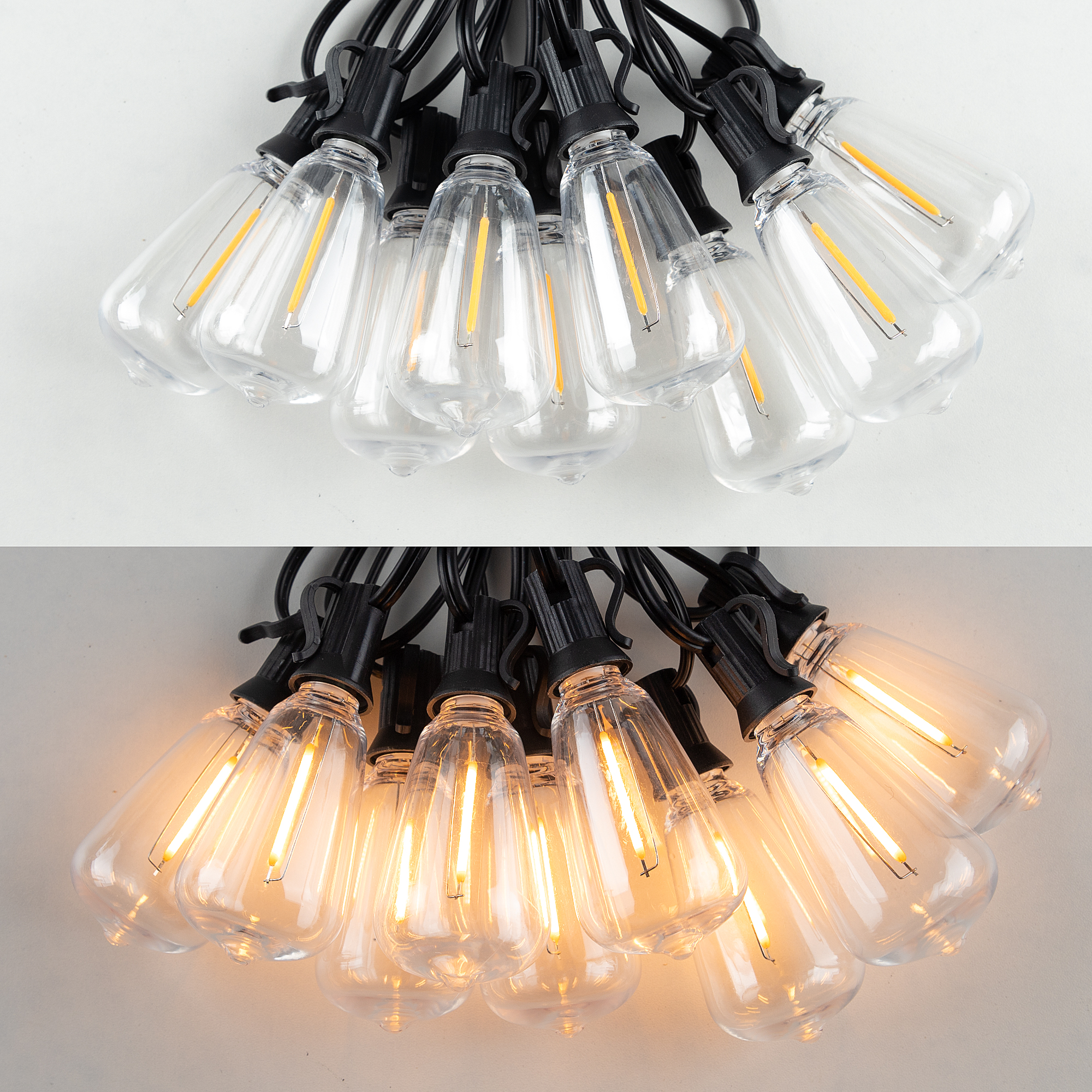 Guirnalda tira 7.6M luces exteriores bombillas LED impermeables decoración Patio jardín casa foco