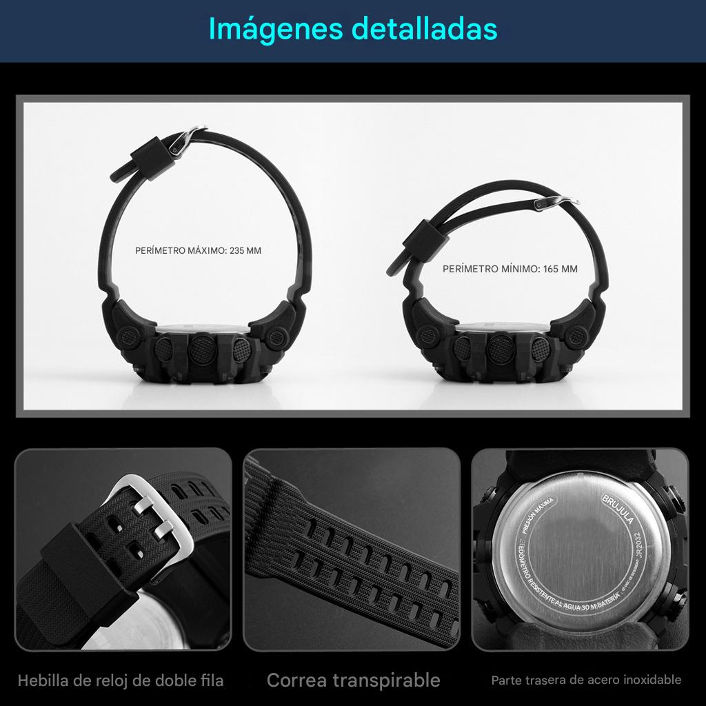 Reloj pulsera azul claro electrónico deportivo moda grande multifuncional resistente agua luminosa