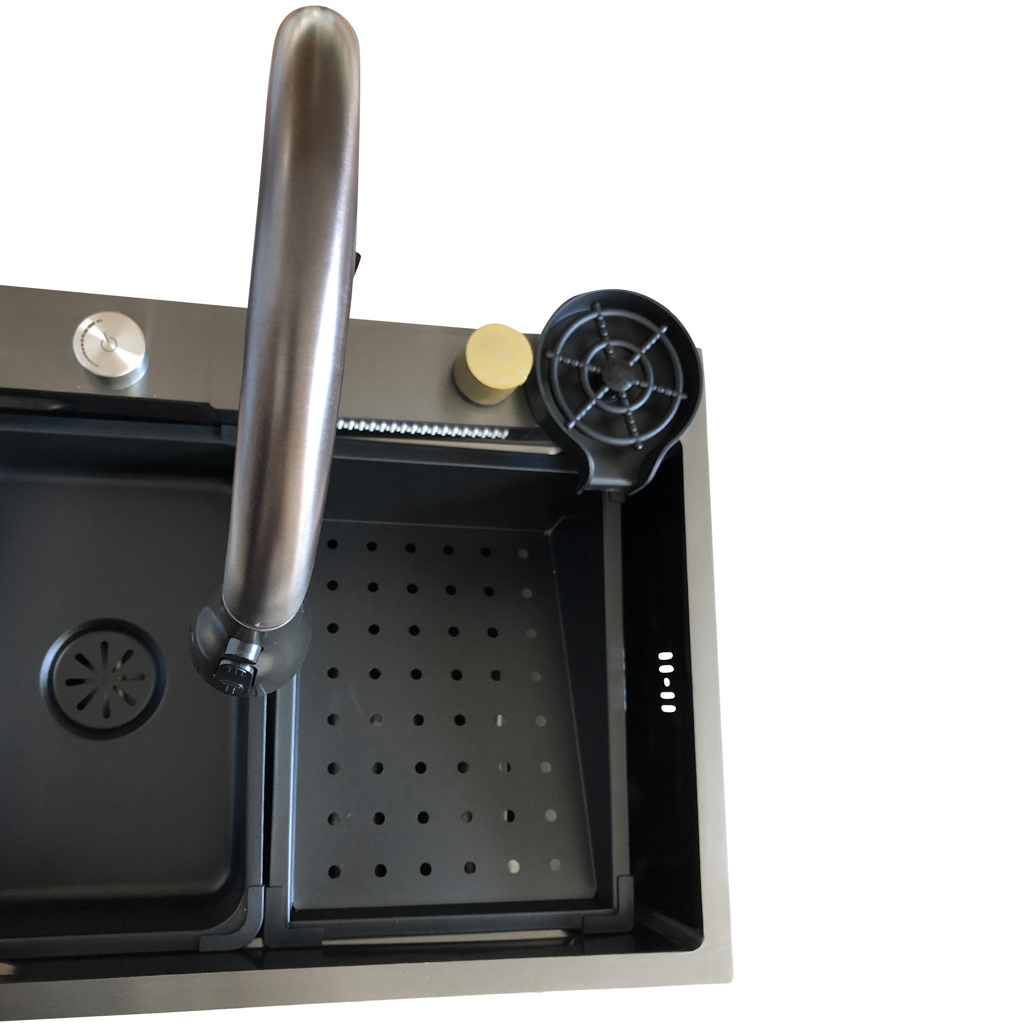 Tarja para Cocina Fregadero de Lujo Con Cascada Acero Inoxidable 80 x 45 cm 