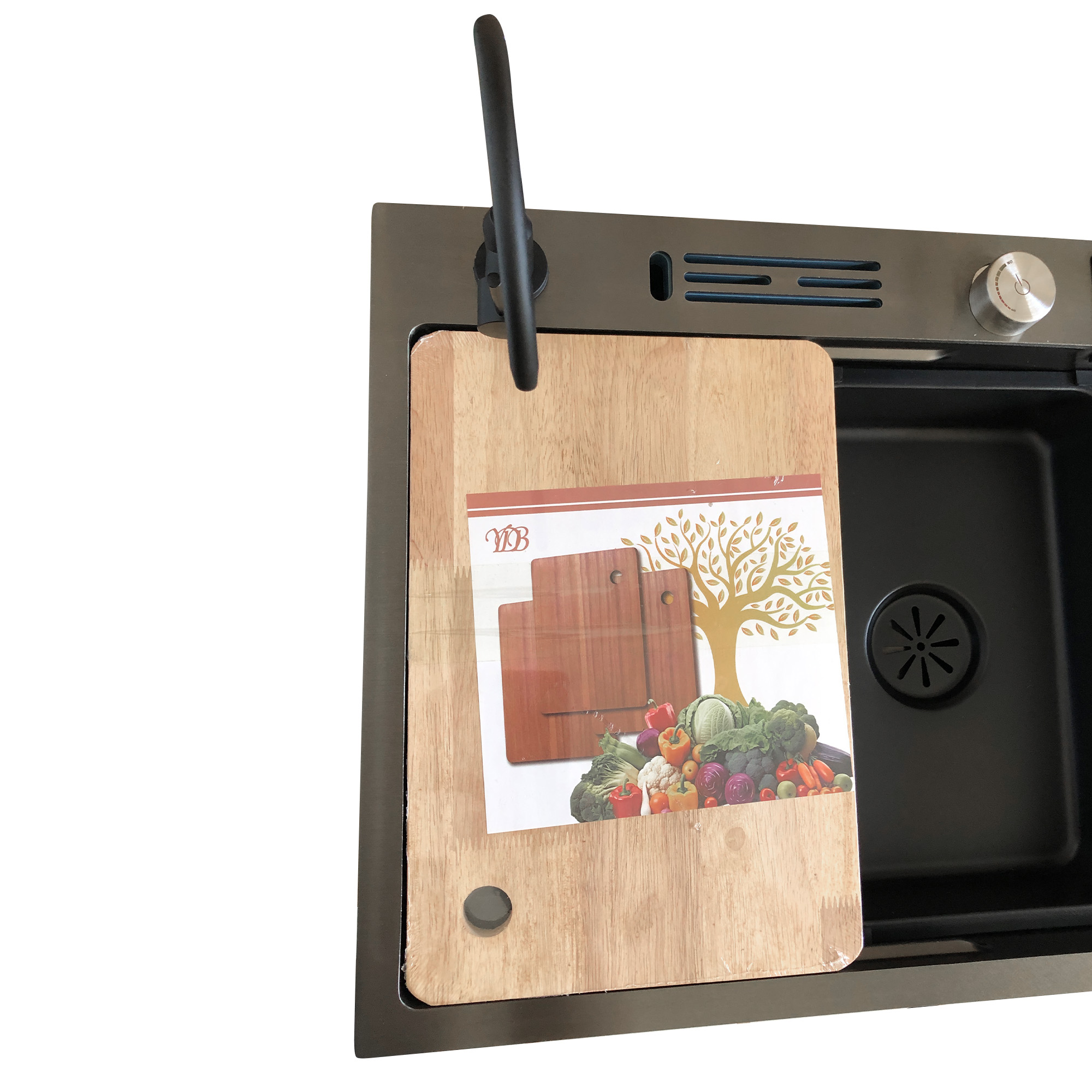 Tarja para Cocina Fregadero de Lujo Con Cascada Acero Inoxidable 80 x 45 cm 