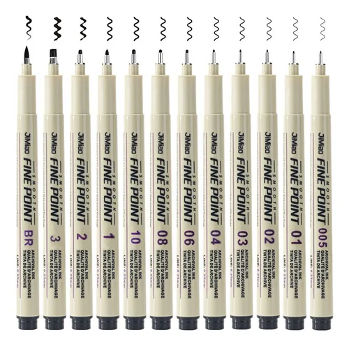 12 Estilografos Estilografo Estuche Arte Manga Skech Técnico.