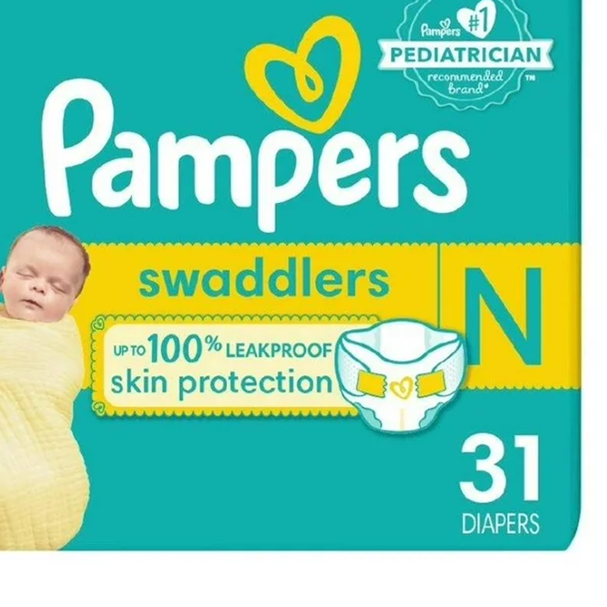 Pañales Pampers Swaddlers Bebé Talla N Recién Nacido 31pz