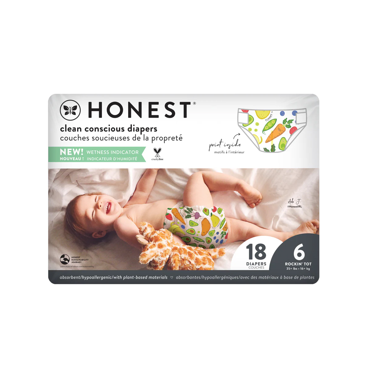 Pañales Honest Talla 6 Rockin Tot 18 Pañales