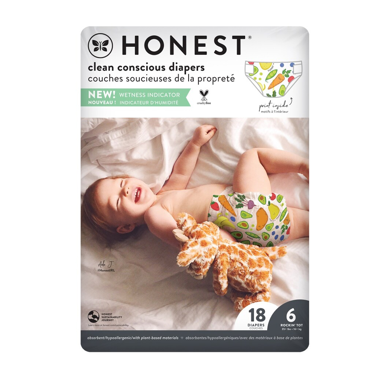 Pañales Honest Talla 6 Rockin Tot 18 Pañales
