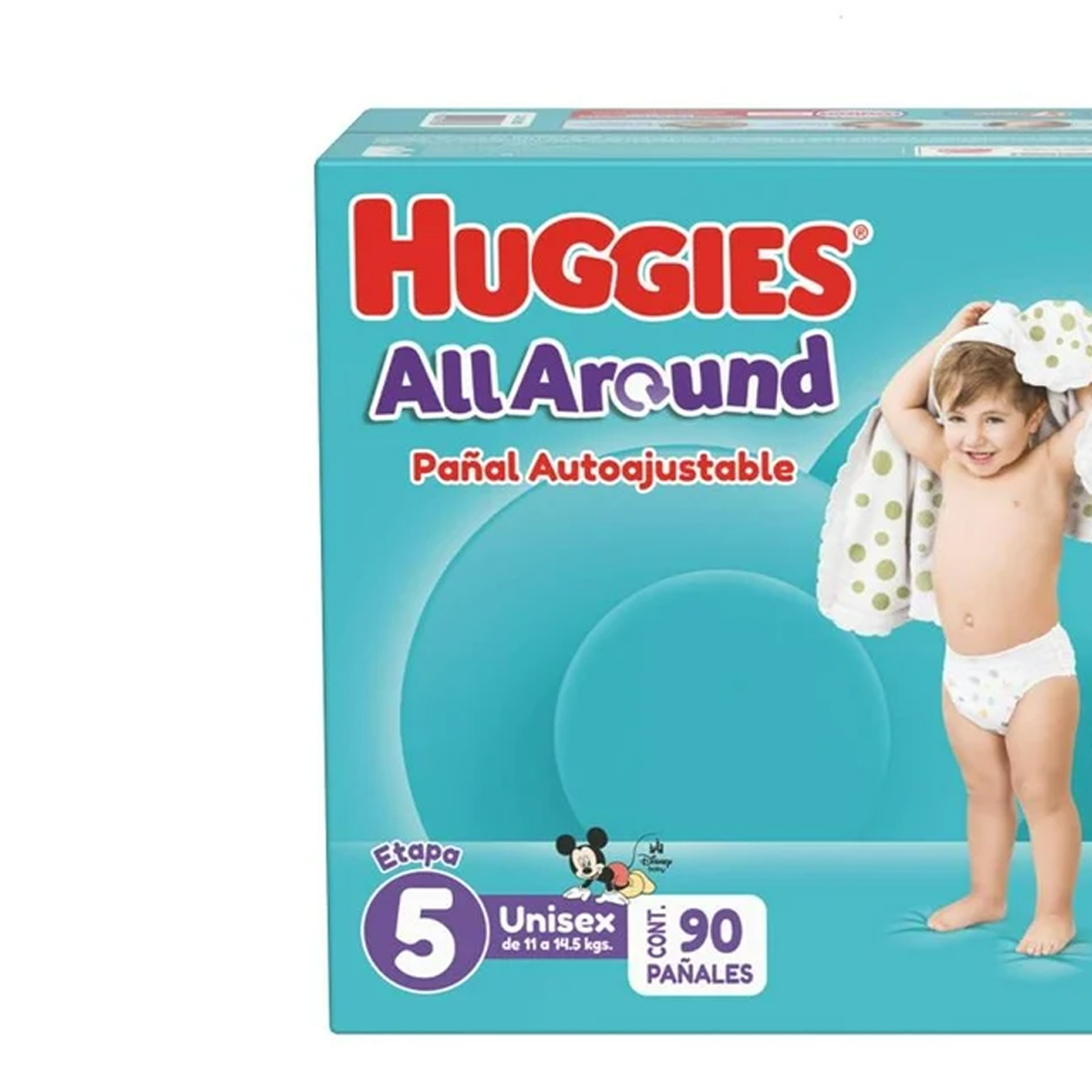 Pañales Huggies All Around Autoajustable Etapa 5 90pz