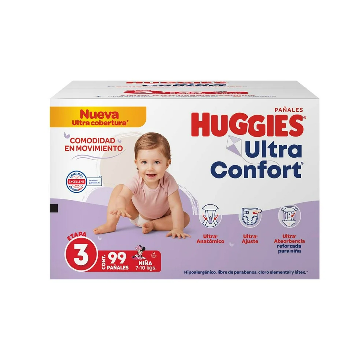 Pañales Huggies Ultraconfort Etapa 3 Niña 99pz