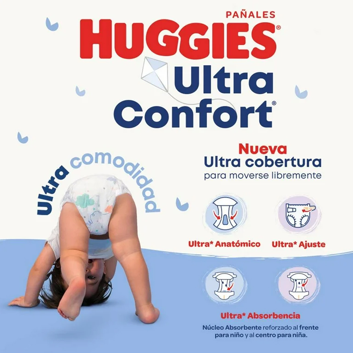 Pañales Huggies Ultraconfort Etapa 3 Niña 99pz