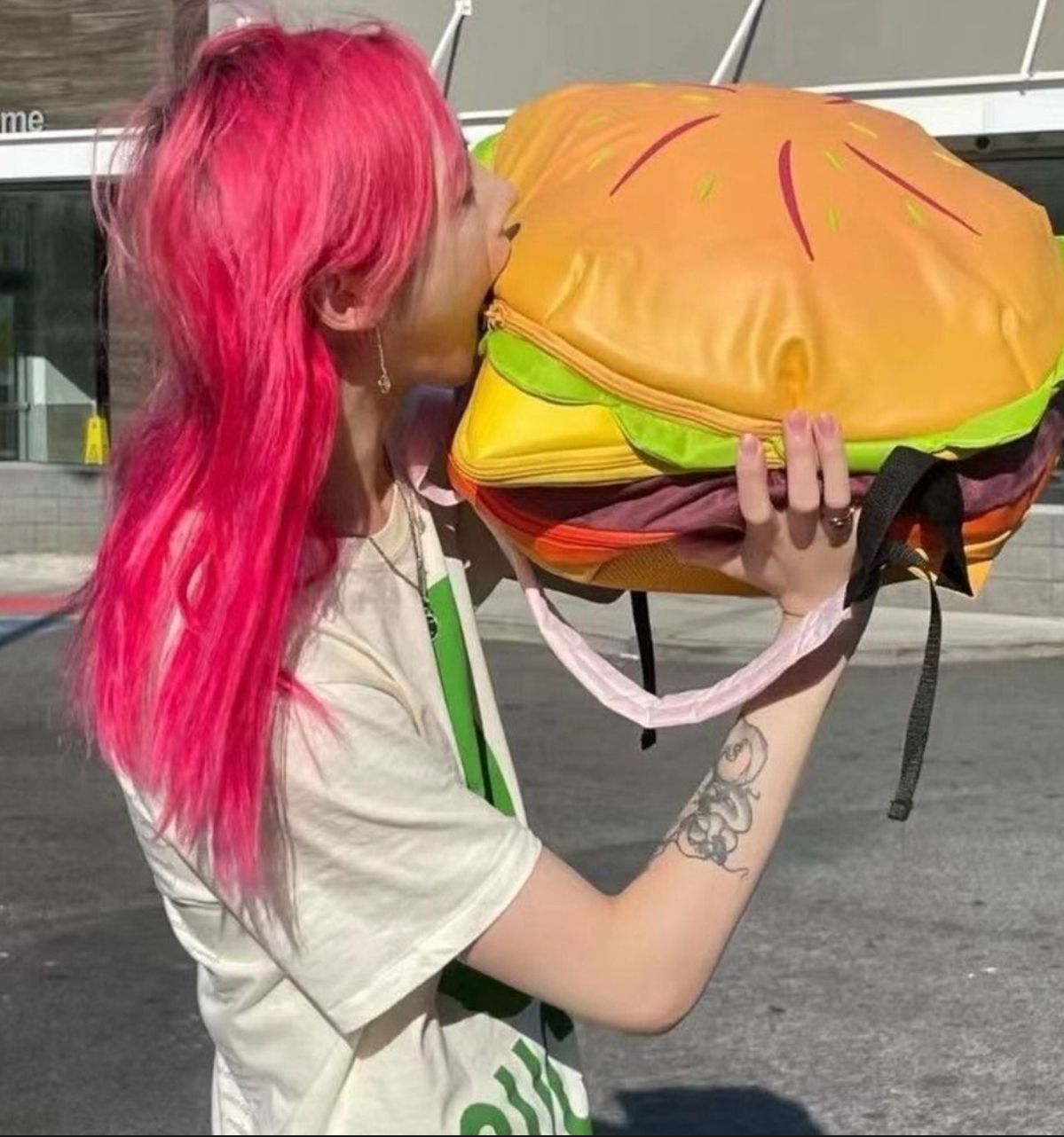 Mochila Hamburguesa Divertida Escolar Gran Capacidad