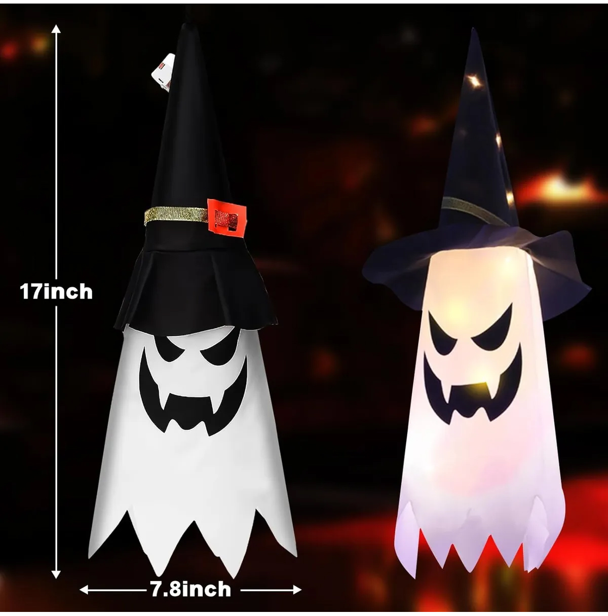 Luces Led A Prueba De Agua 4 Fantasmas Colgantes Halloween