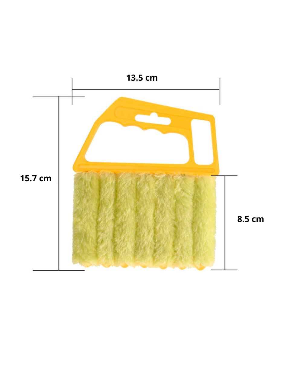 Plumero Limpiador de Persianas de 7 Ranuras con Microfibra Desmontable - Amarillo
