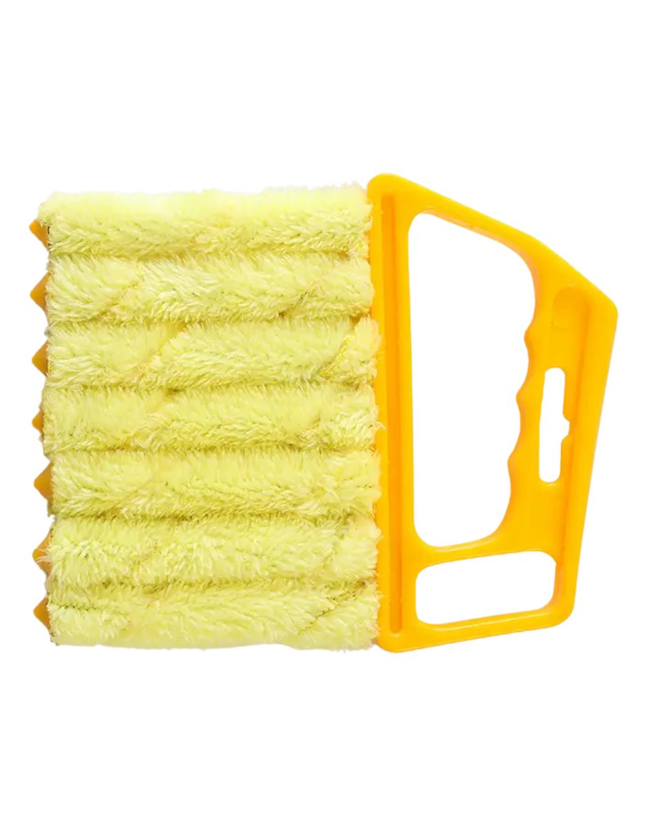 Plumero Limpiador de Persianas de 7 Ranuras con Microfibra Desmontable - Amarillo