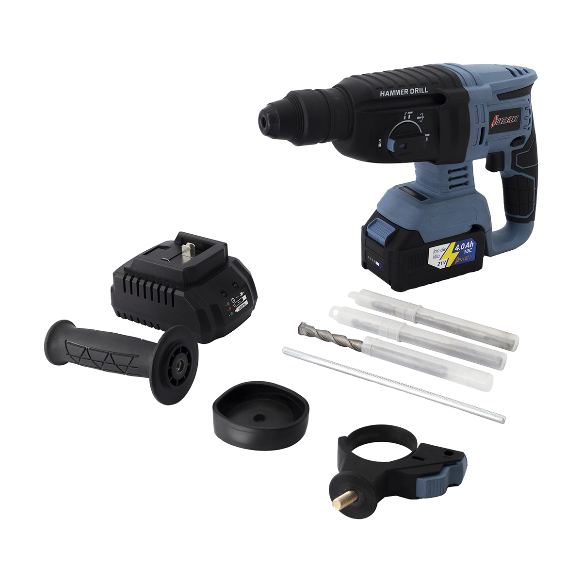 Kit de Rotomartillo Inalámbrico + Sierra Circular Inalámbrica de 7” Silverline Color Azul