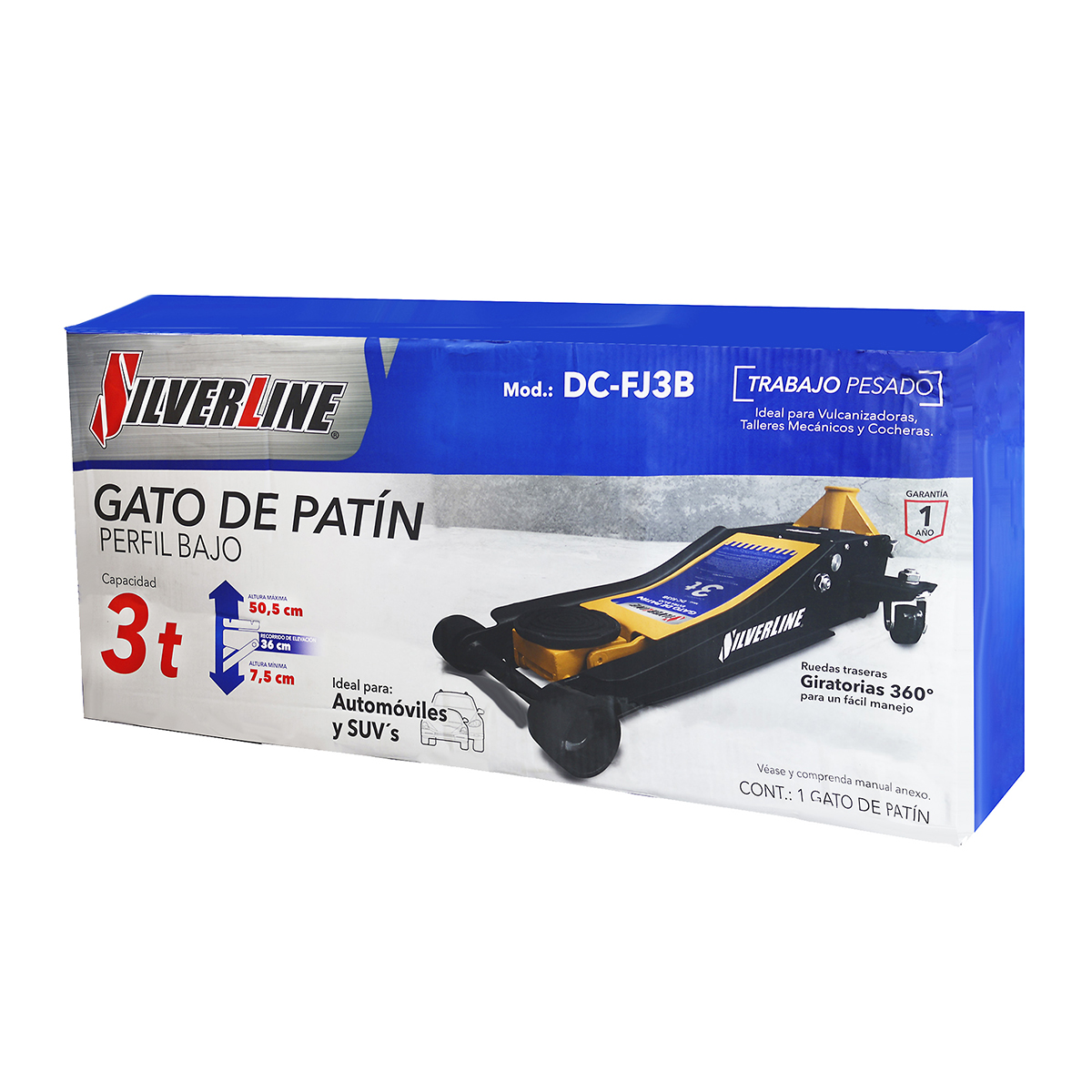 Gato Hidráulico de Patín Silverline 3 Toneladas Extra Plano