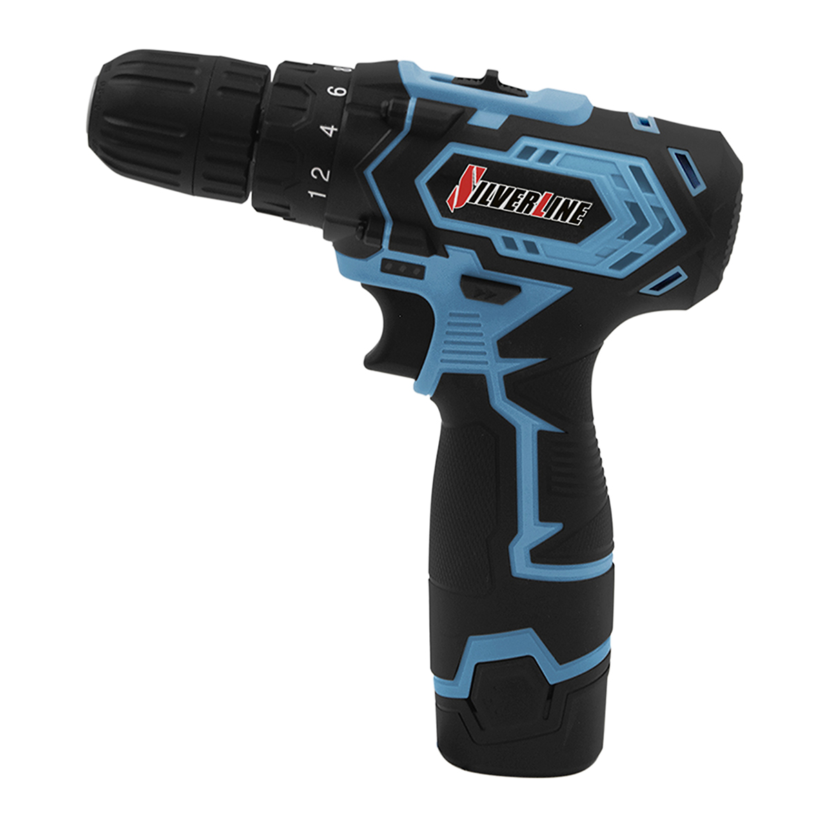 Kit de Taladro Destornillador Inalámbrico + Desarmador de Precisión Inalámbrico Silverline Color Negro y Azul